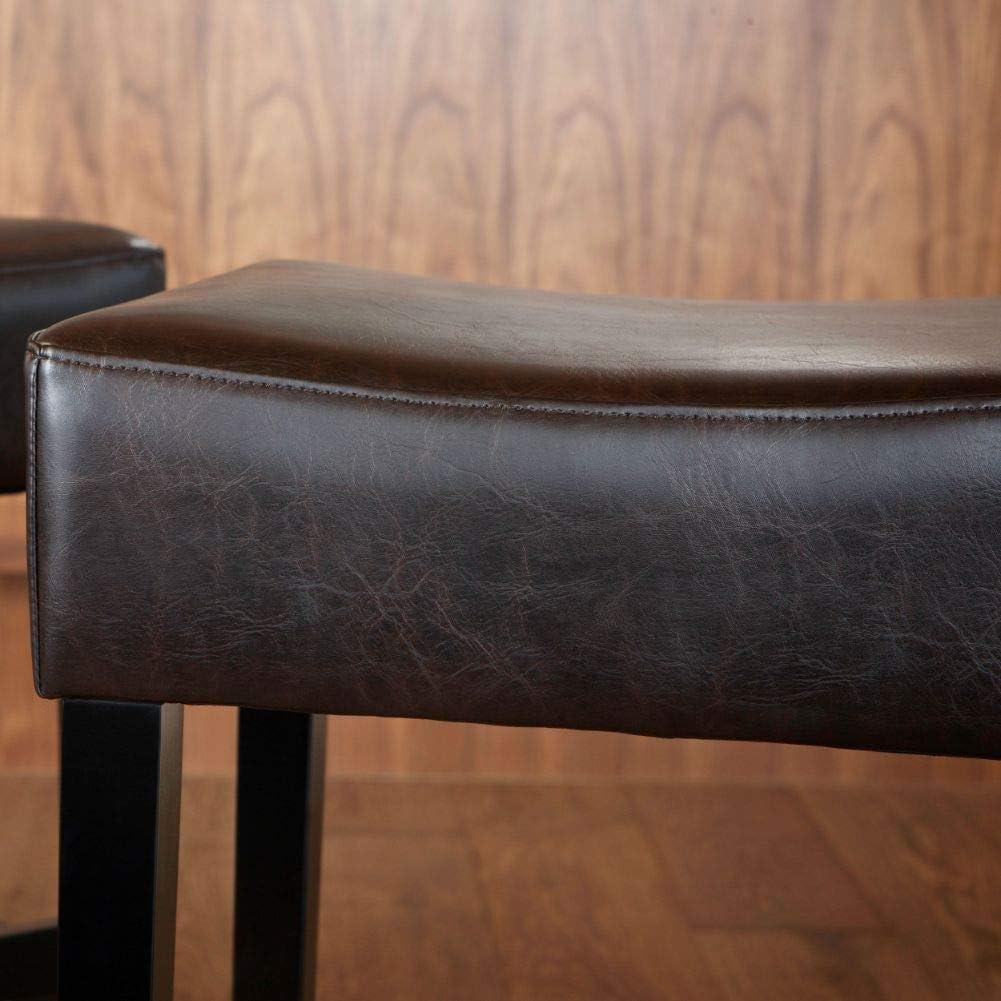 imageChristopher Knight Home Lopez Backless Leather Counter Stools 2Pcs Set Brown