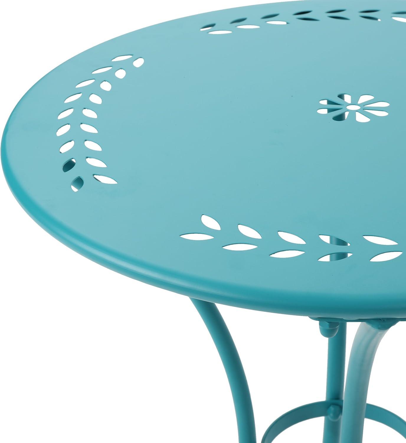 imageChristopher Knight Home Lourdes Iron Bistro Set 3Pcs Set Matte Teal