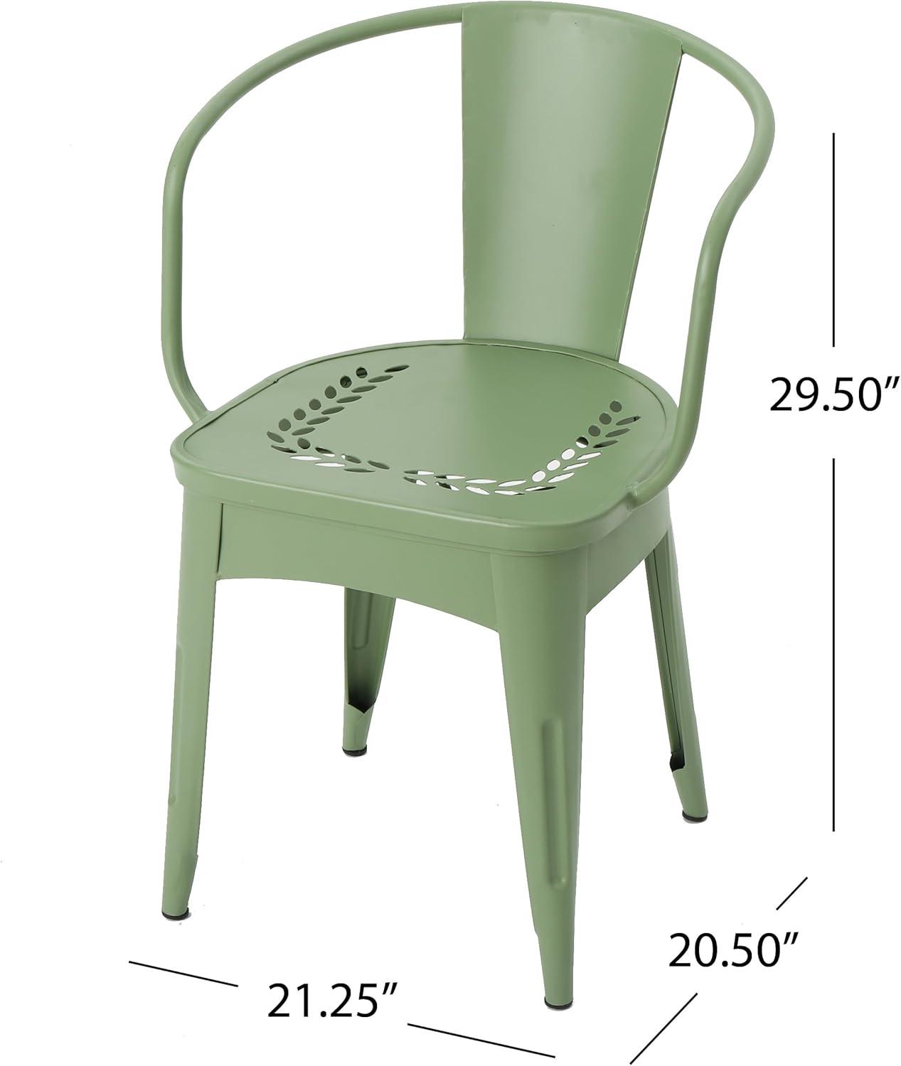 imageChristopher Knight Home Lourdes Outdoor Iron Bistro Set 3Pcs Set Matte Green FinishMatte Green Finish