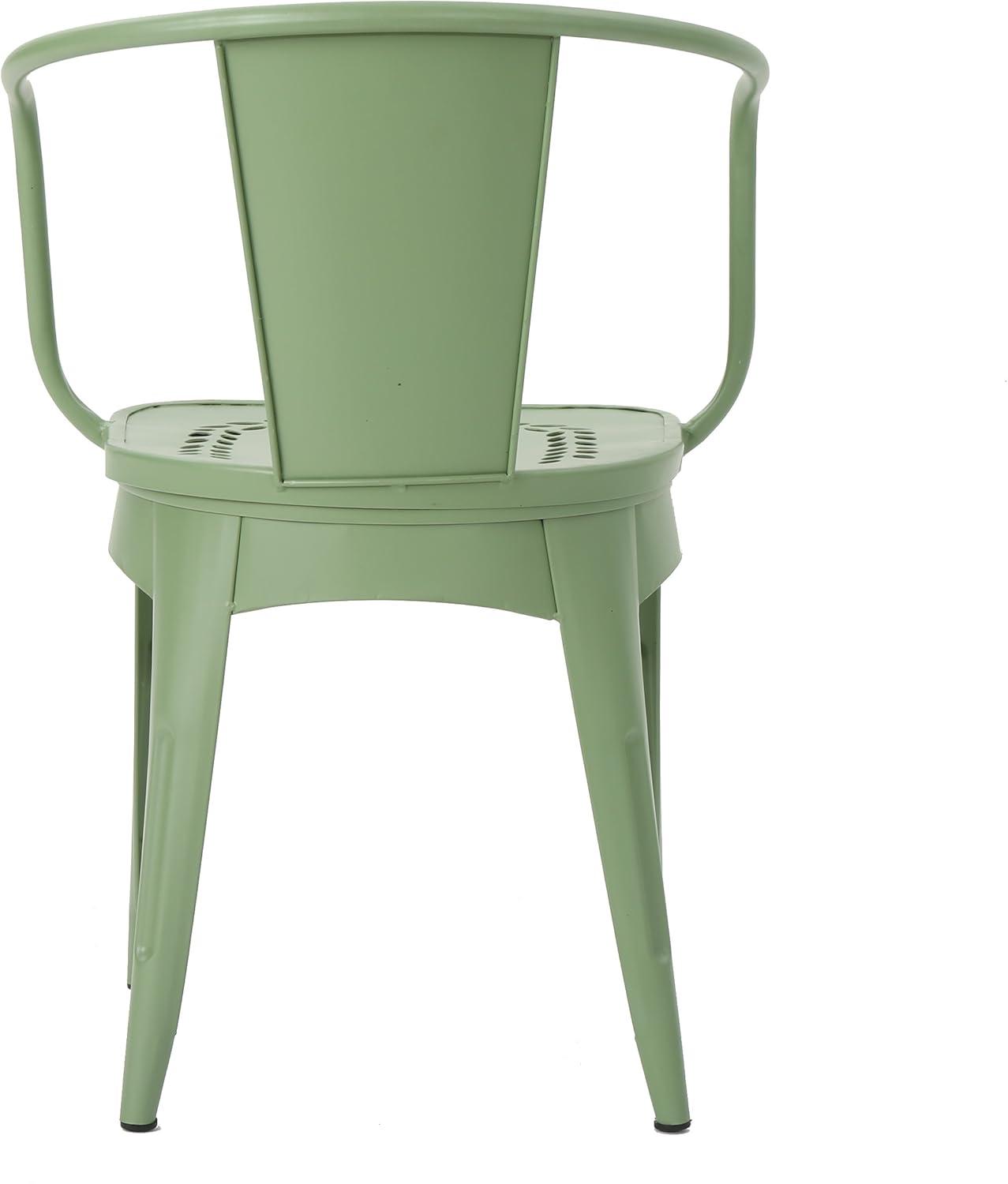 imageChristopher Knight Home Lourdes Outdoor Iron Bistro Set 3Pcs Set Matte Green FinishMatte Green Finish