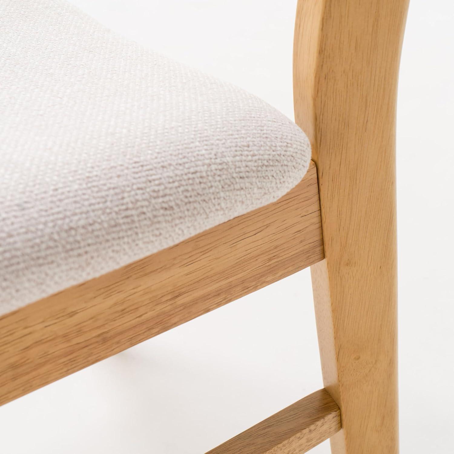 imageChristopher Knight Home Lucious Fabric Oak Finish Dining Chairs 2Pcs Set Light Beige