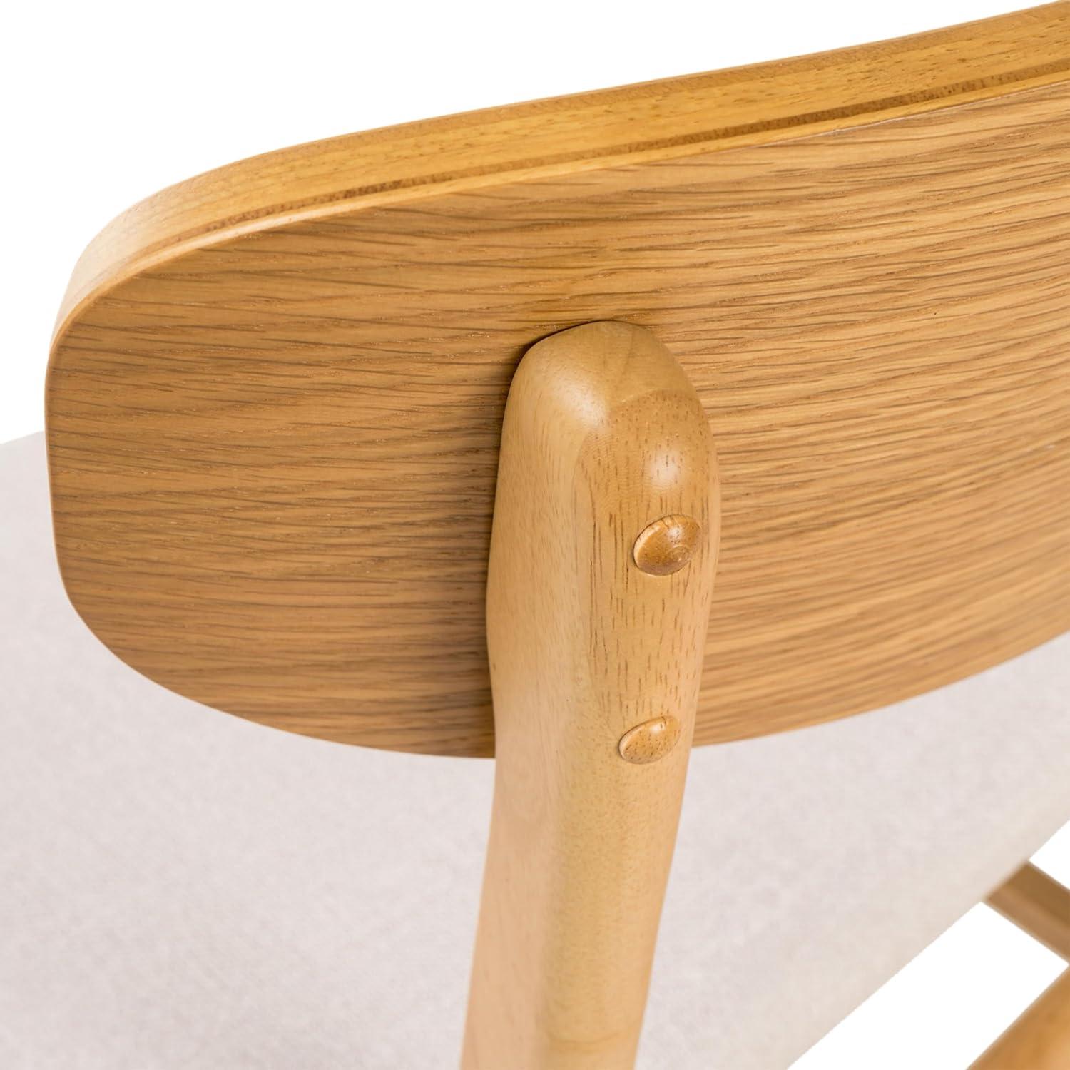 imageChristopher Knight Home Lucious Fabric Oak Finish Dining Chairs 2Pcs Set Light Beige