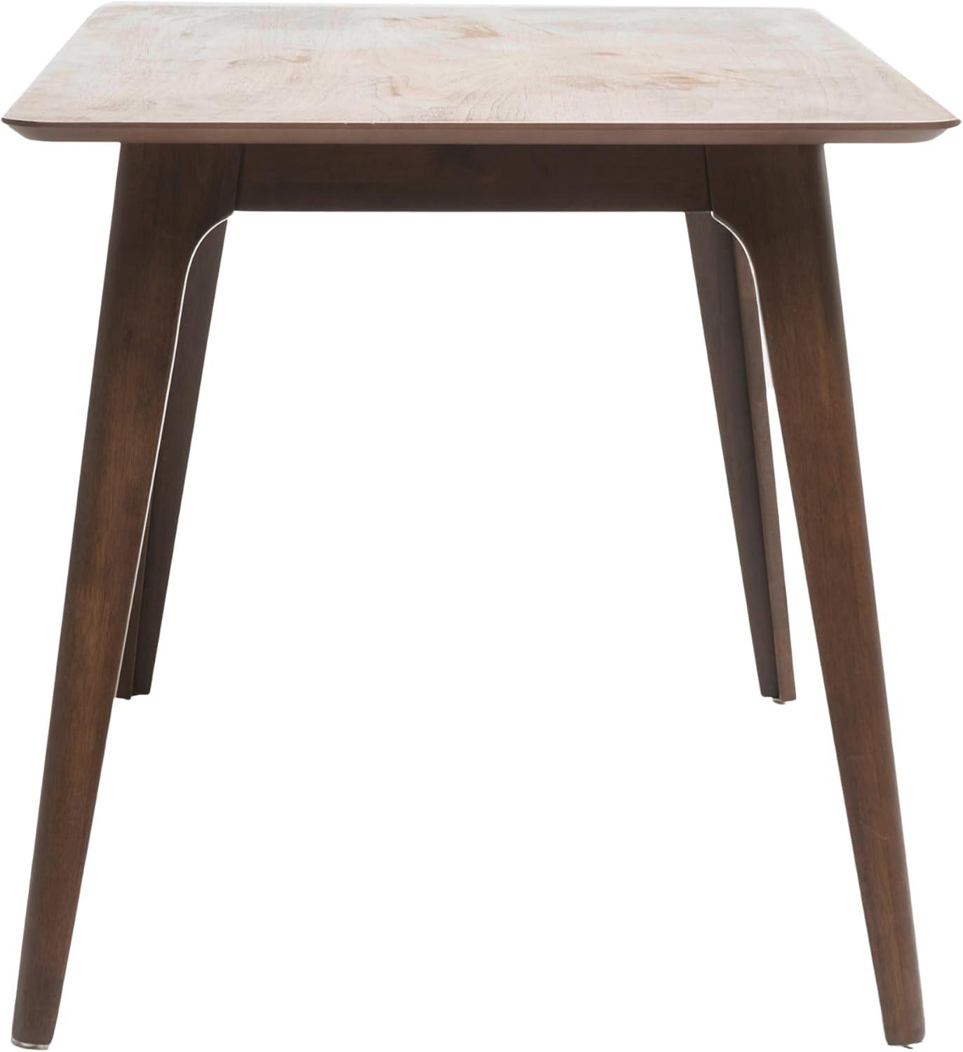 imageChristopher Knight Home Megann MidCentury Wood Dining Set with Fabric Chairs 5Pcs Set Natural Walnut Light Beige