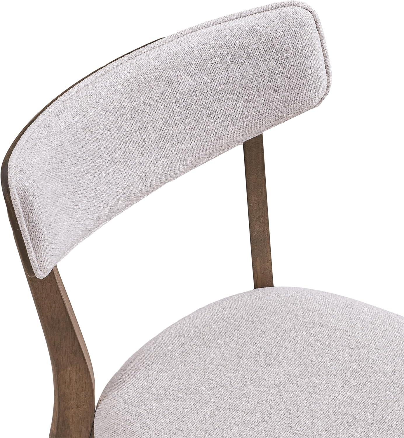 imageChristopher Knight Home Megann MidCentury Wood Dining Set with Fabric Chairs 5Pcs Set Natural Walnut Light Beige