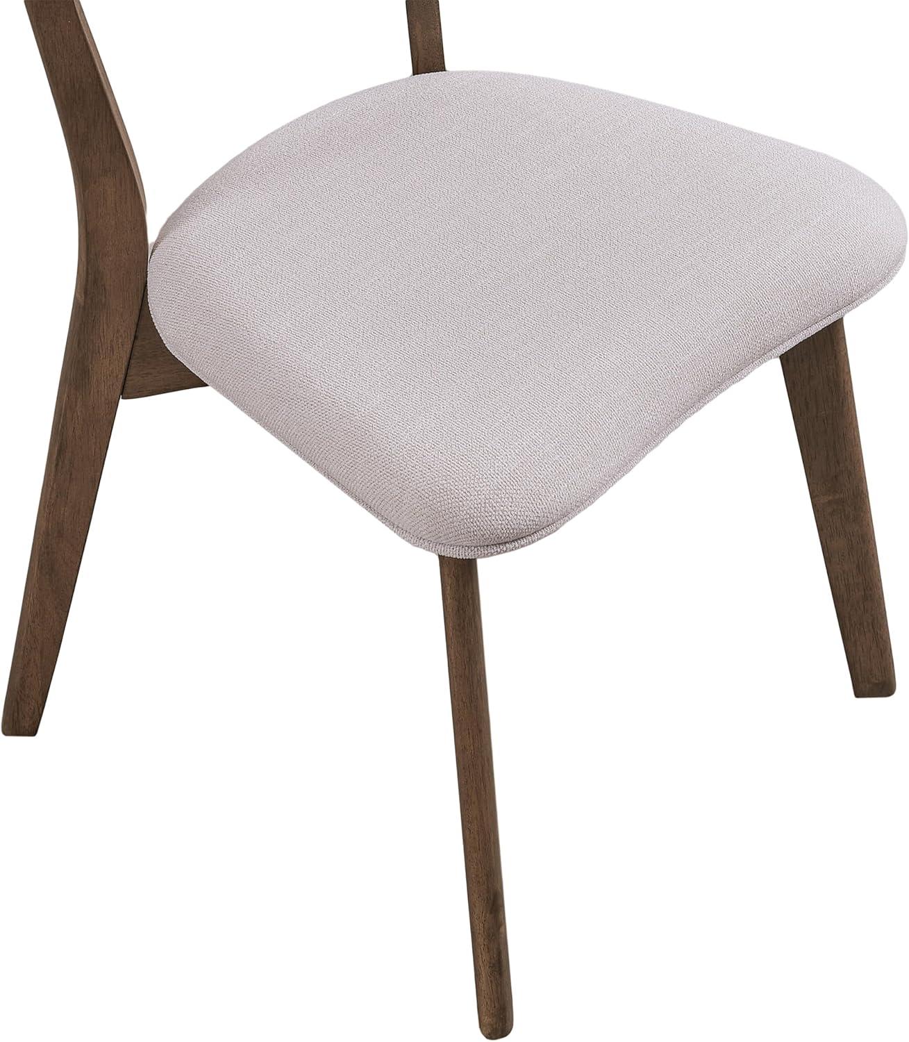 imageChristopher Knight Home Megann MidCentury Wood Dining Set with Fabric Chairs 5Pcs Set Natural Walnut Light Beige