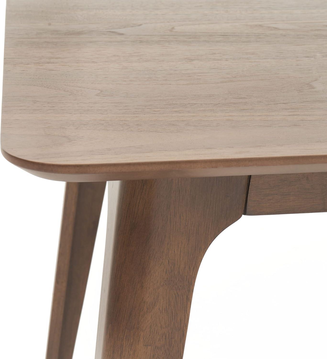 imageChristopher Knight Home Megann MidCentury Wood Dining Set with Fabric Chairs 5Pcs Set Natural Walnut Mint