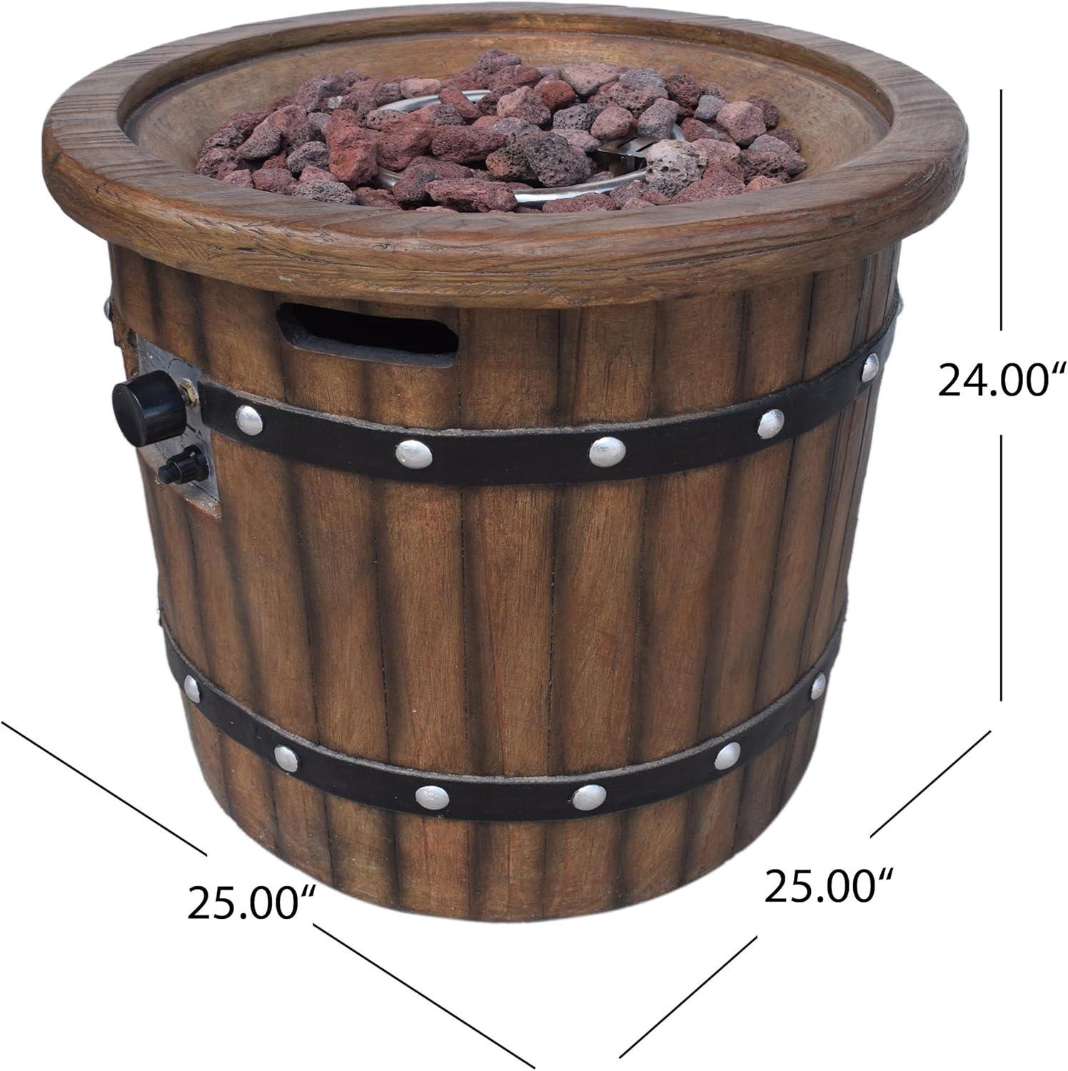 imageChristopher Knight Home Muriel Outdoor 25quot LightWeight Concrete Round Fire Pit 40K BTU Dark Brown