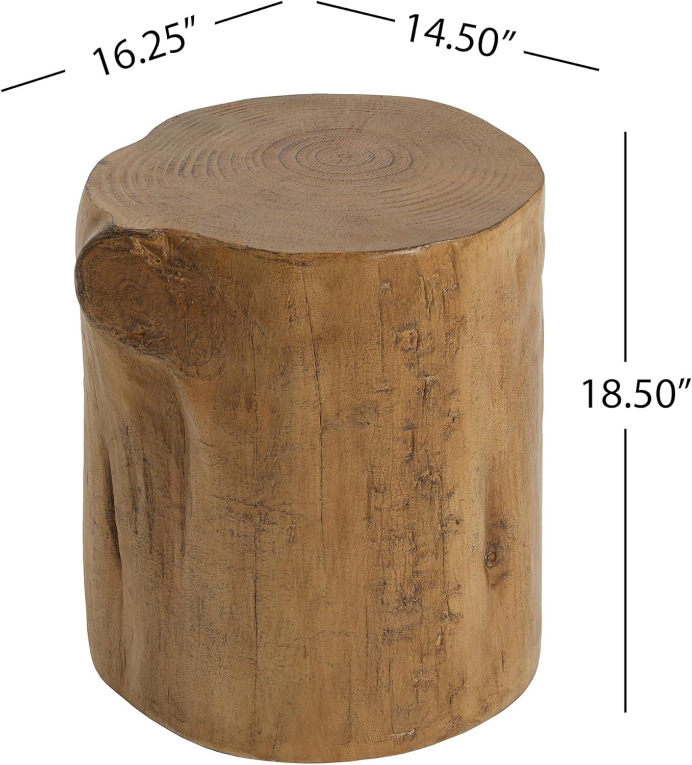imageChristopher Knight Home Nelda Patio Lightweight Concrete Coffee Table Indoor and Outdoor Table for GardenBackyardPoolsideBalcony MGO Wood Stump Outdoor Side Table with No Assembly Light BrownLight Brown