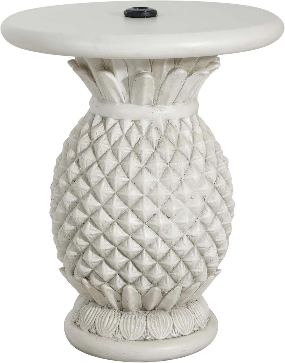imageChristopher Knight Home Ogla 24 MGO Outdoor Patio Side Table Umbrella Base Patio Umbrella Stand Outdoor Base with HandTurn Tightening Knob PineappleShaped Patio Coffee Table Antique White