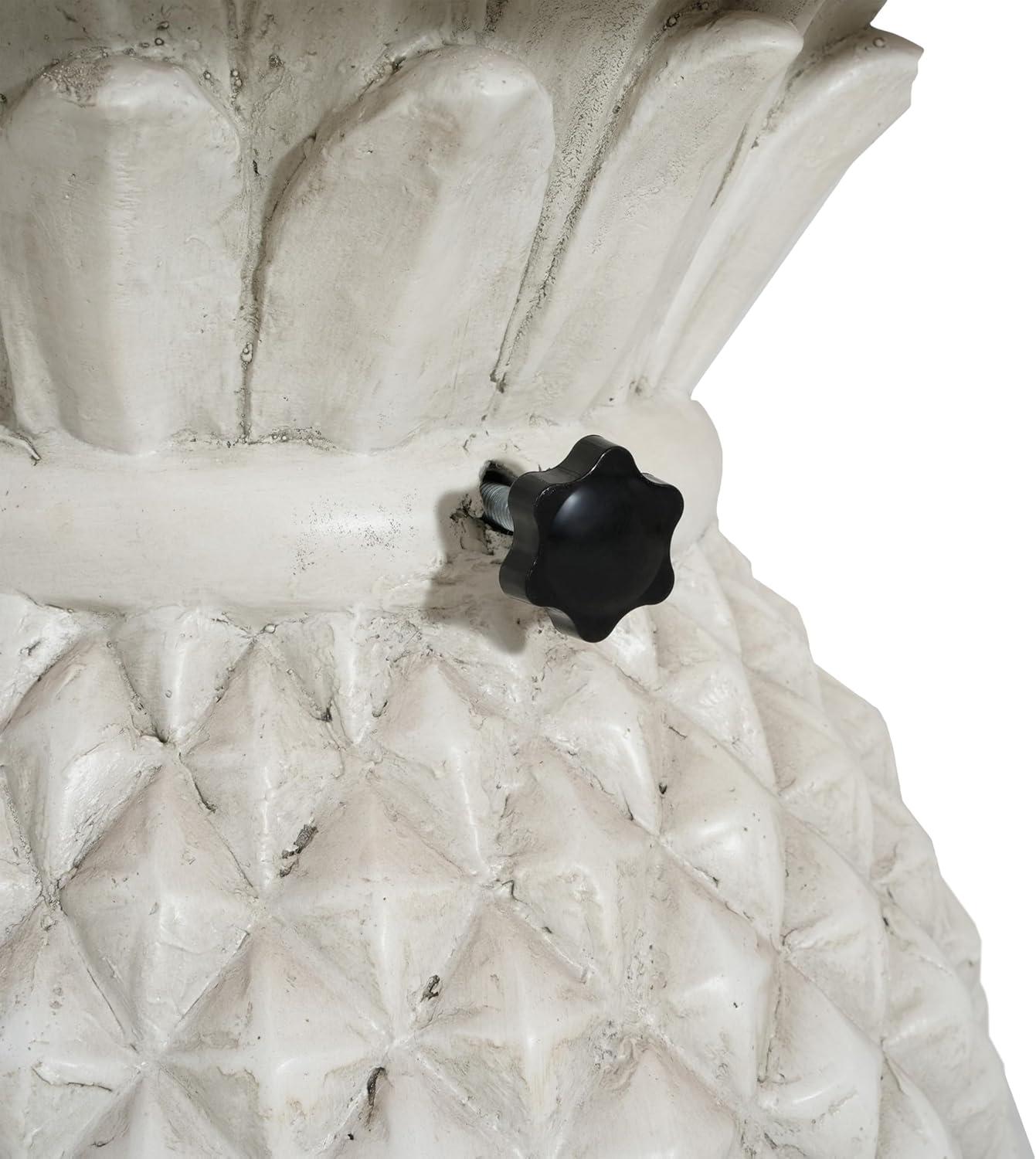imageChristopher Knight Home Ogla 24 MGO Outdoor Patio Side Table Umbrella Base Patio Umbrella Stand Outdoor Base with HandTurn Tightening Knob PineappleShaped Patio Coffee Table Antique White