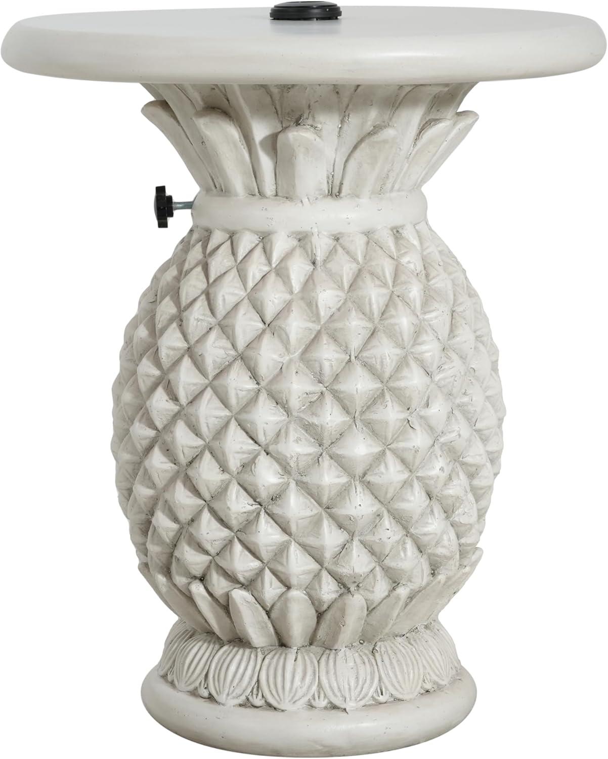 imageChristopher Knight Home Ogla 24 MGO Outdoor Patio Side Table Umbrella Base Patio Umbrella Stand Outdoor Base with HandTurn Tightening Knob PineappleShaped Patio Coffee Table Antique White
