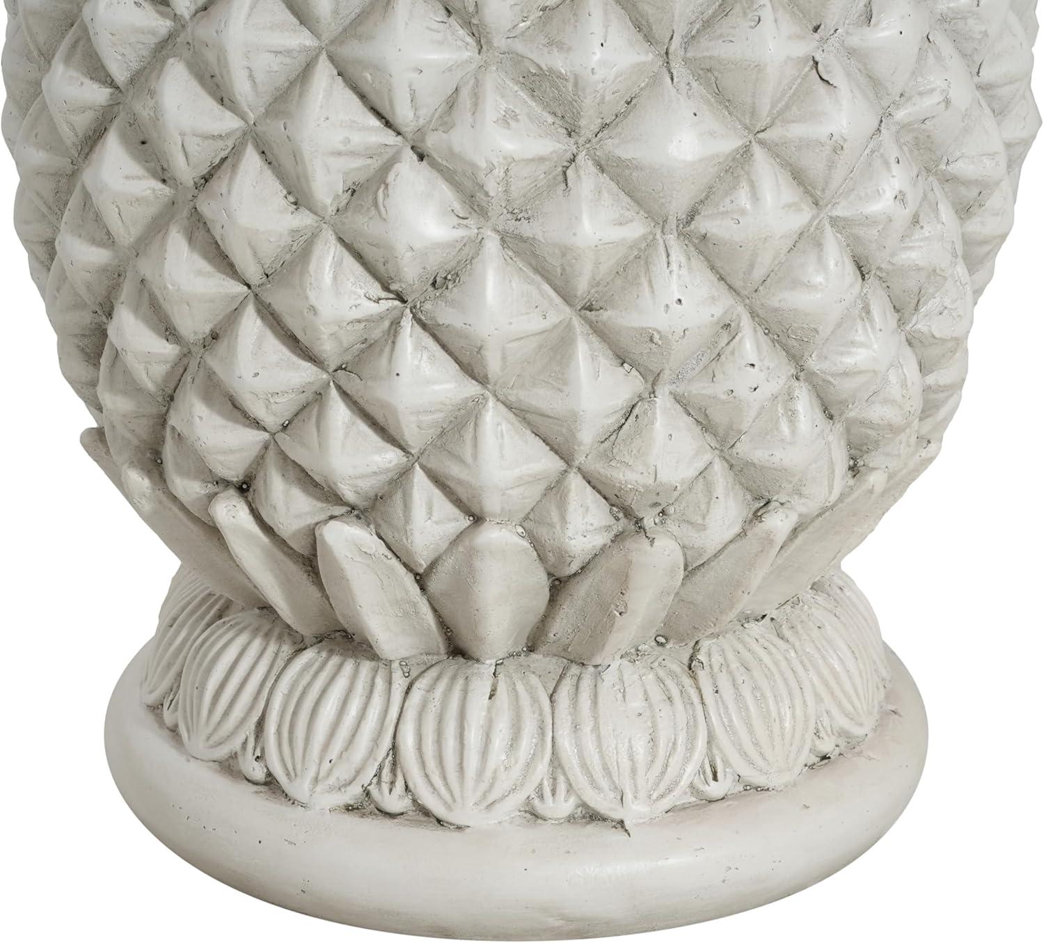 imageChristopher Knight Home Ogla 24 MGO Outdoor Patio Side Table Umbrella Base Patio Umbrella Stand Outdoor Base with HandTurn Tightening Knob PineappleShaped Patio Coffee Table Antique White