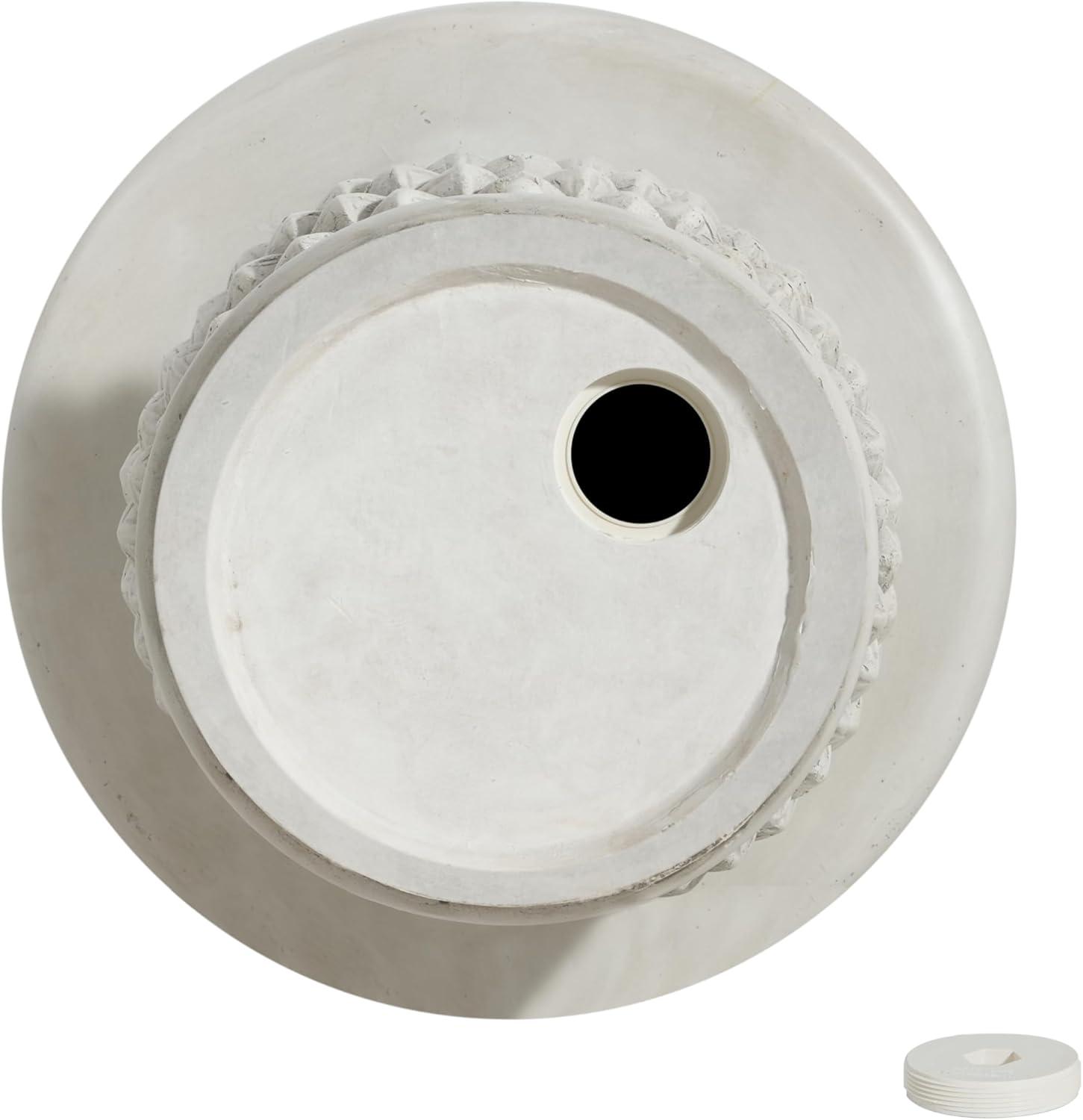 imageChristopher Knight Home Ogla 24 MGO Outdoor Patio Side Table Umbrella Base Patio Umbrella Stand Outdoor Base with HandTurn Tightening Knob PineappleShaped Patio Coffee Table Antique White