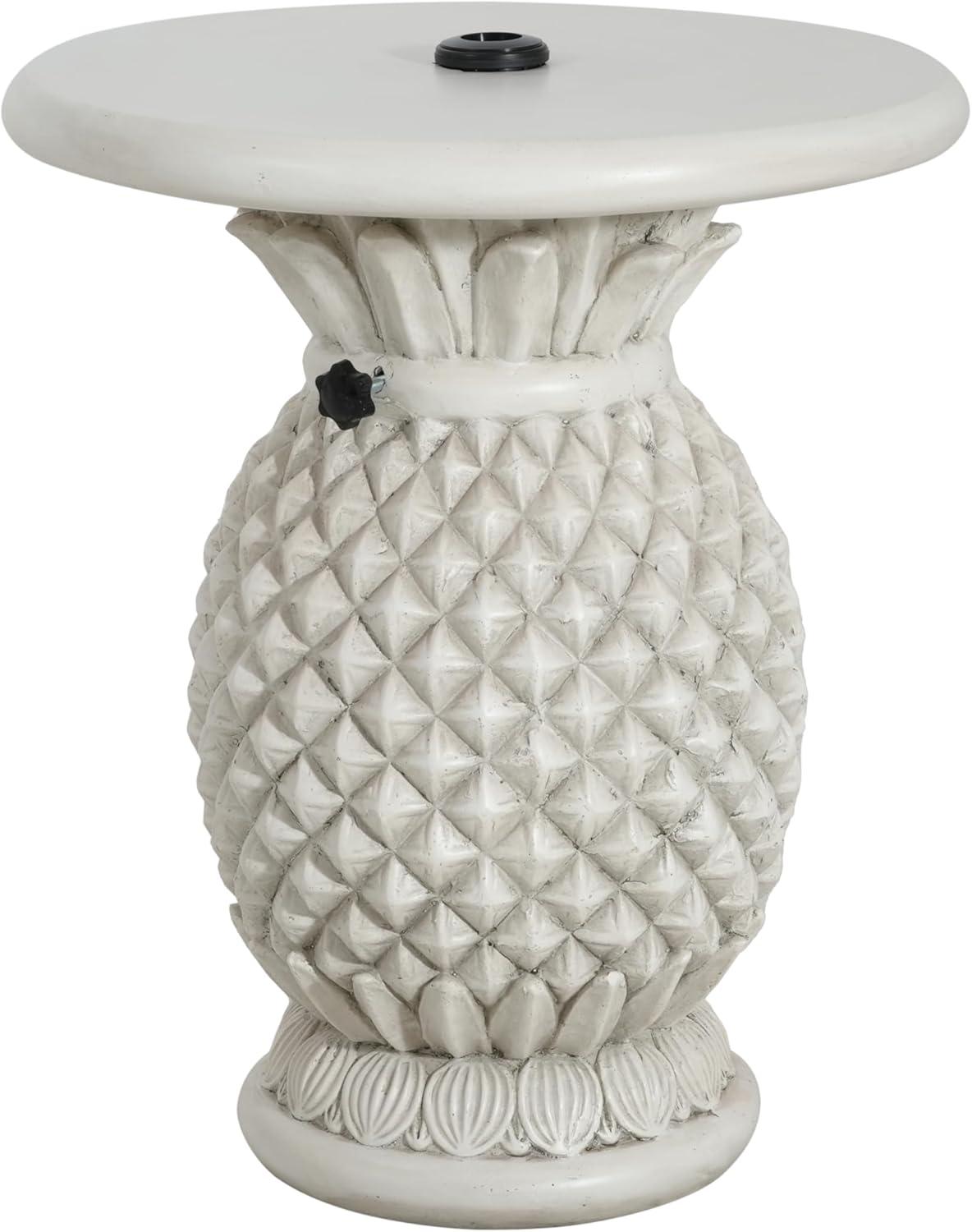 imageChristopher Knight Home Ogla 24 MGO Outdoor Patio Side Table Umbrella Base Patio Umbrella Stand Outdoor Base with HandTurn Tightening Knob PineappleShaped Patio Coffee Table Antique White