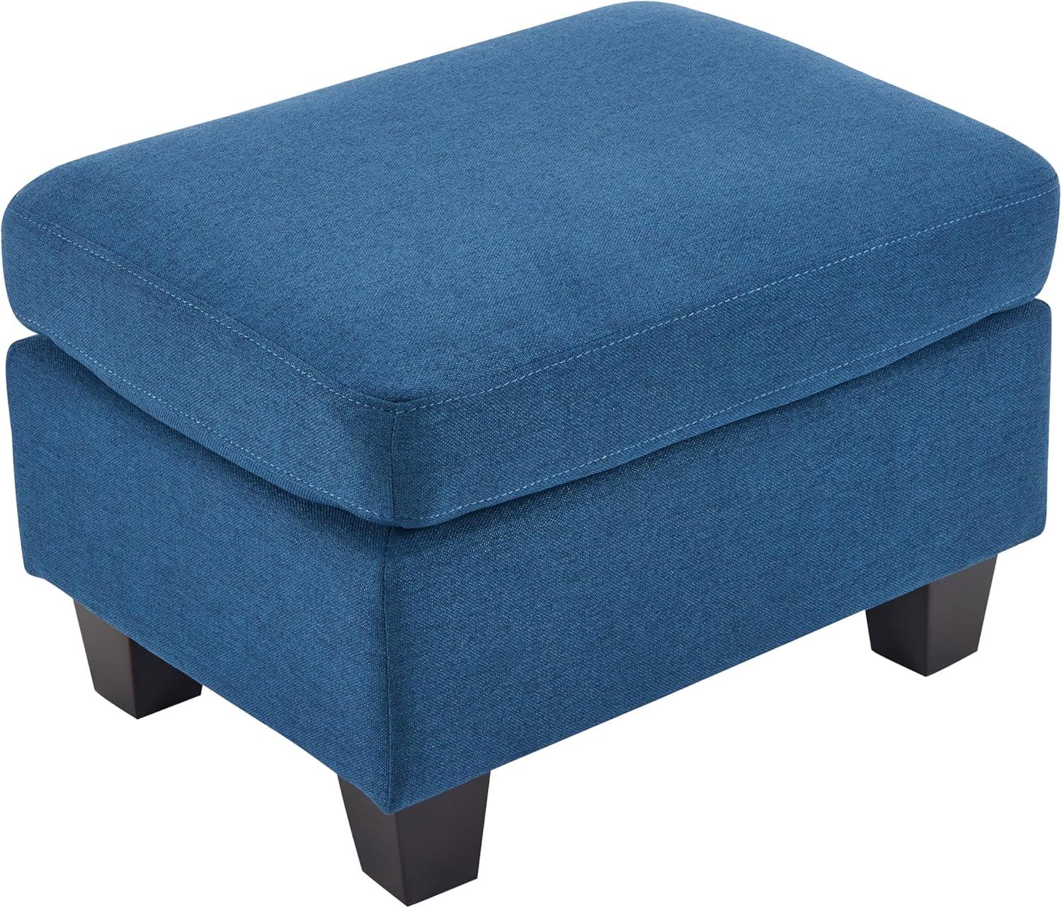 imageChristopher Knight Home Ottoman Foot StoolRectangular Fabric Upholstered OttomanModern Side Table for Living Room Bedroom Birch Wood LegsNavy BlueNavy Blue
