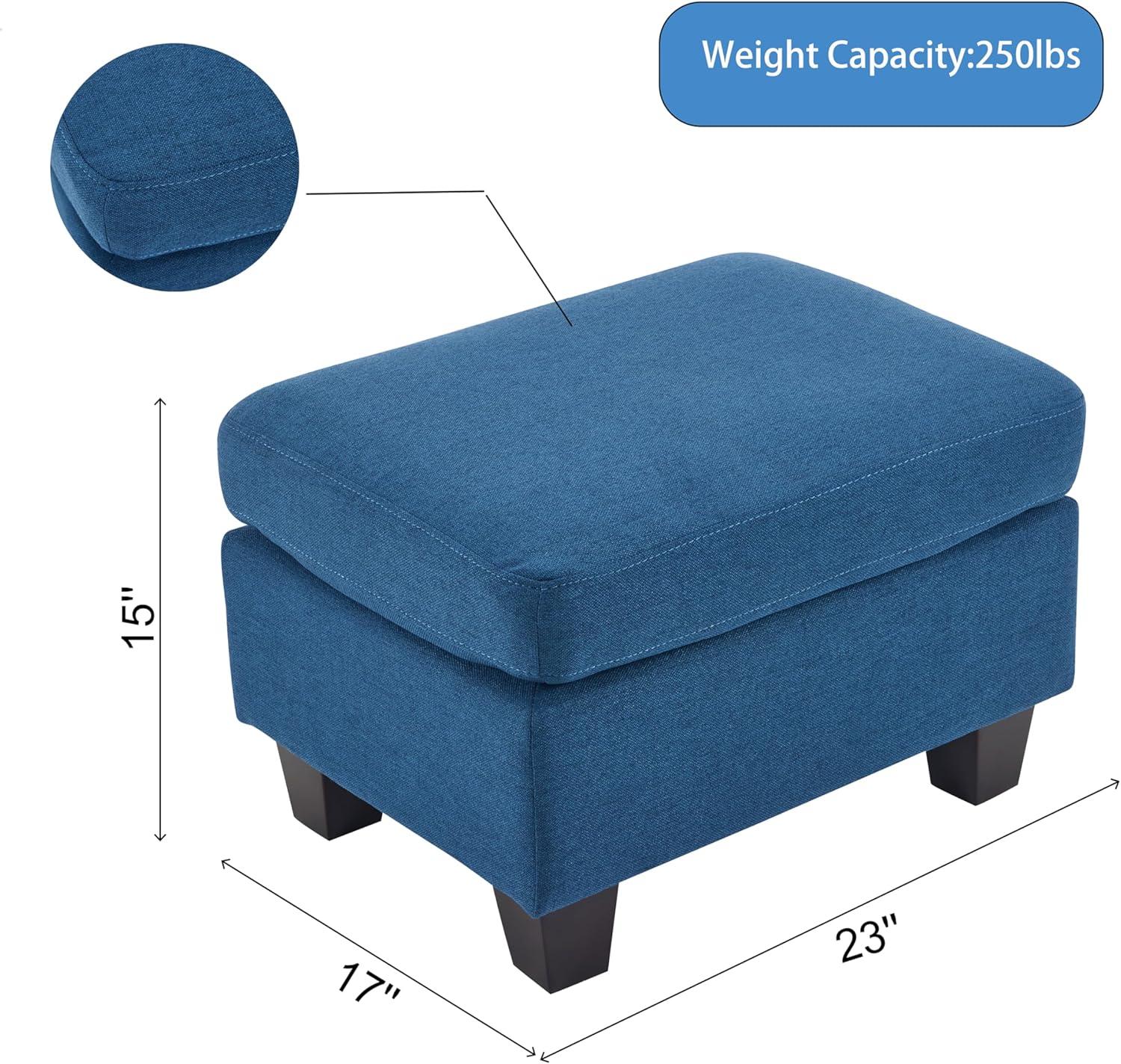 imageChristopher Knight Home Ottoman Foot StoolRectangular Fabric Upholstered OttomanModern Side Table for Living Room Bedroom Birch Wood LegsNavy BlueNavy Blue
