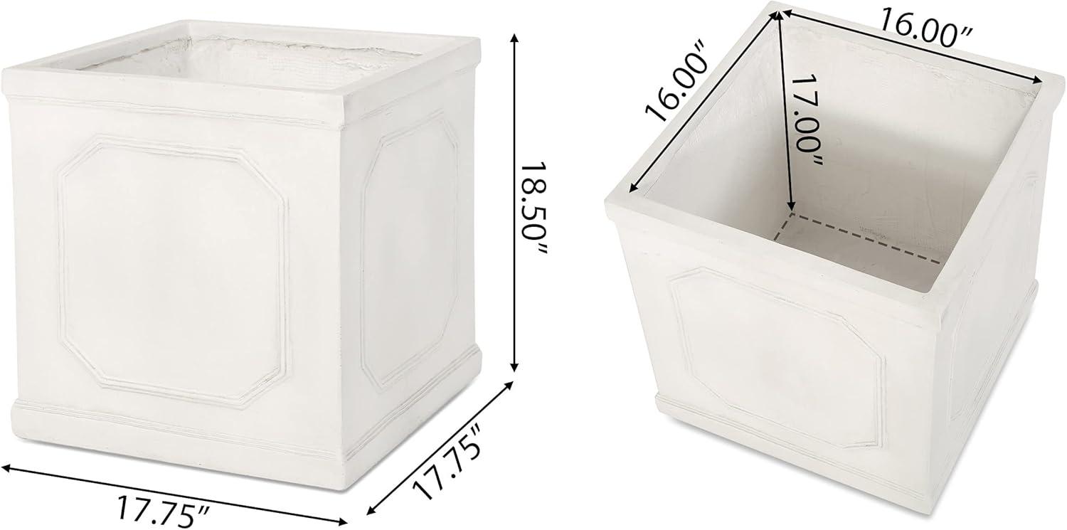 imageChristopher Knight Home Outdoor Lightweight Concrete Large Planters Set of 2 Antique White