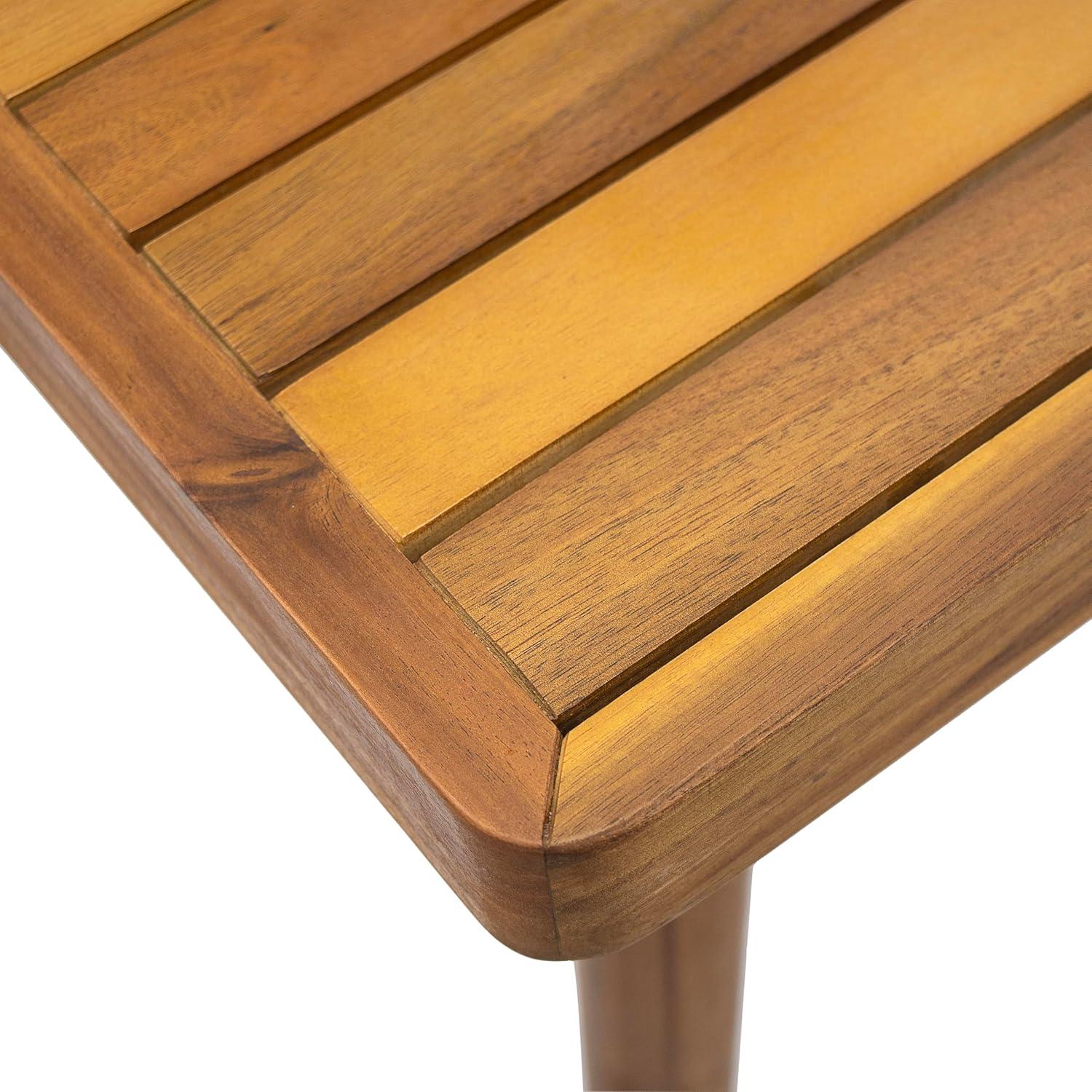 imageChristopher Knight Home Patio Rectangular Acacia Wood Dining Table with Umbrella Hole Sturdy for Outdoor Dining BBQ Garden Pair with Dining ChairBench Teak Finish