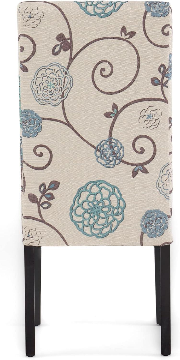 imageChristopher Knight Home Pertica Fabric Dining Chairs 2Pcs Set Polyester White And Blue FloralModern