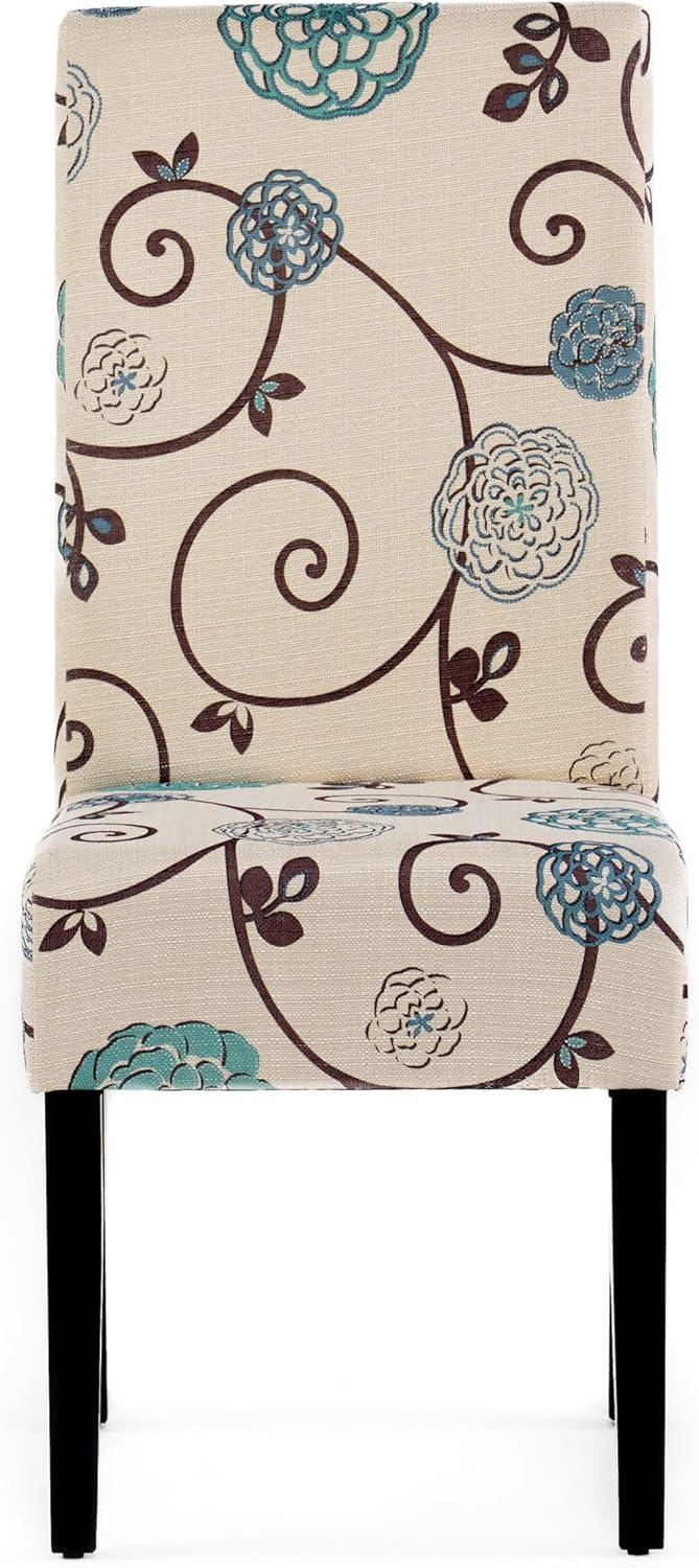 imageChristopher Knight Home Pertica Fabric Dining Chairs 2Pcs Set Polyester White And Blue FloralModern