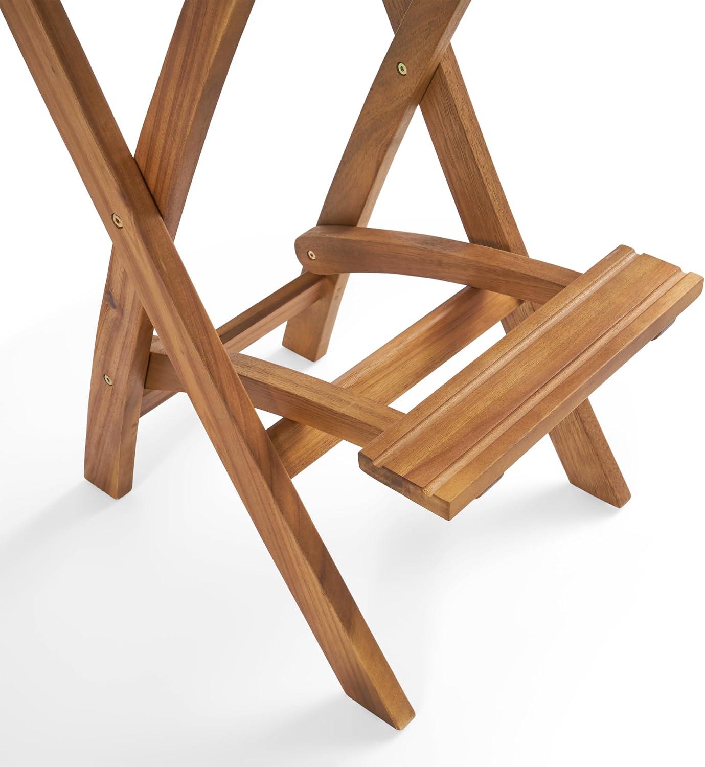 imageChristopher Knight Home Polaris Outdoor Acacia Wood and Wicker 5 Piece Rectangular Bar Set 15 quotW x 22 quotD x 4175 quotH Teak Brown