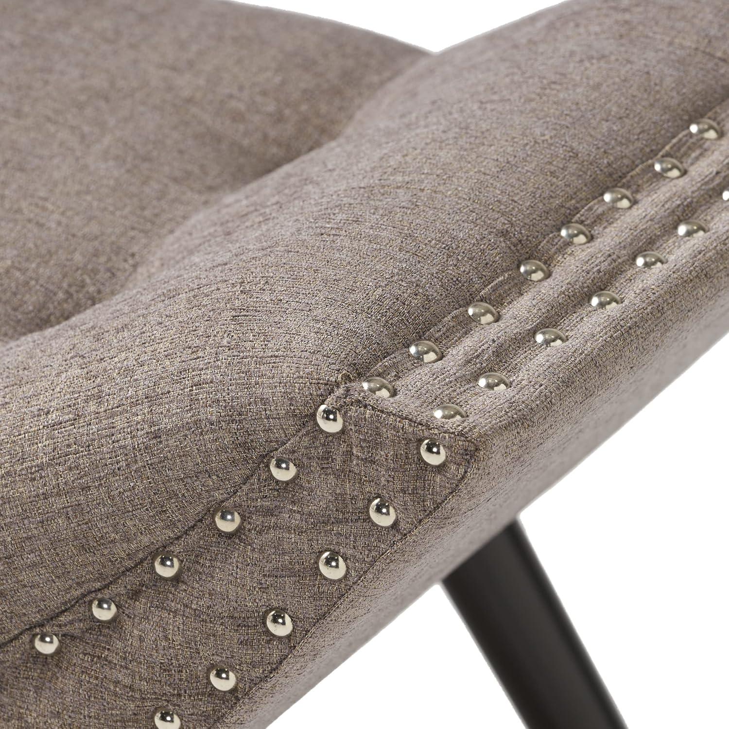 imageChristopher Knight Home Rosalynn Tufted Fabric Ottoman Bench GraniteGrey