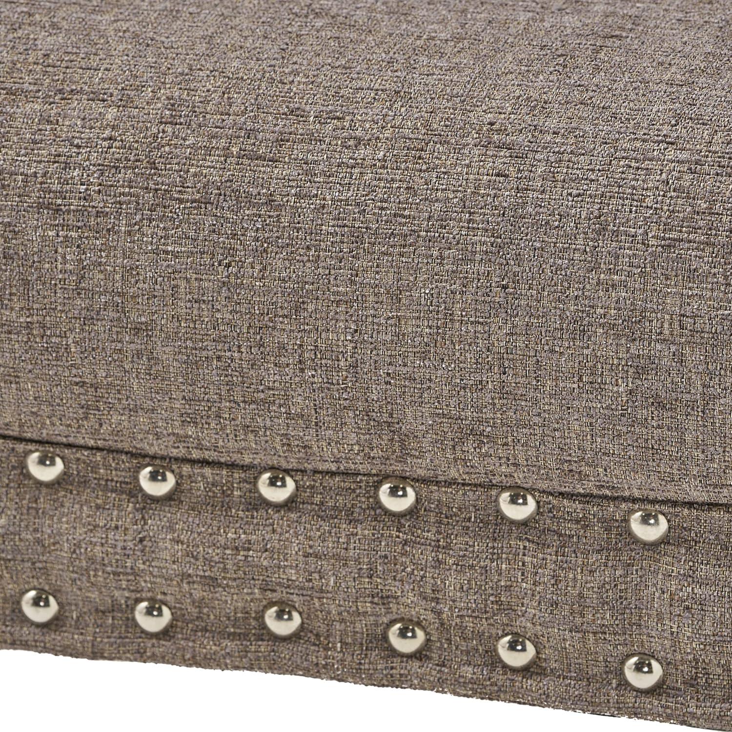 imageChristopher Knight Home Rosalynn Tufted Fabric Ottoman Bench GraniteGrey