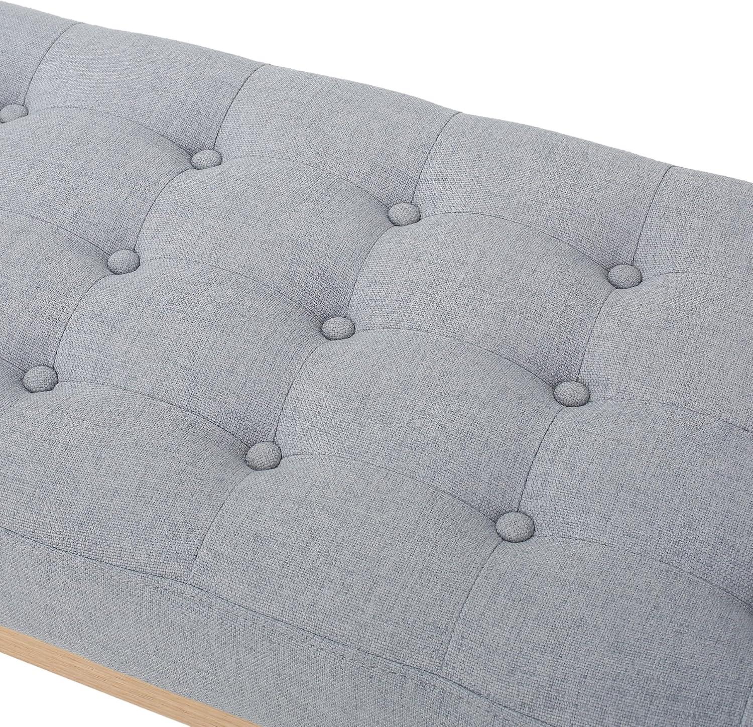 imageChristopher Knight Home Saxon Fabric Bench Light Grey 1575 D x 4350 W x 1700 H