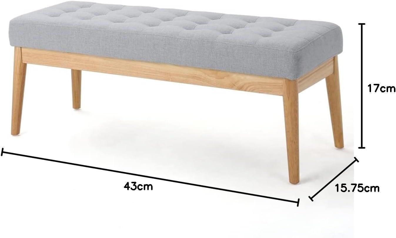 imageChristopher Knight Home Saxon Fabric Bench Light Grey 1575 D x 4350 W x 1700 H