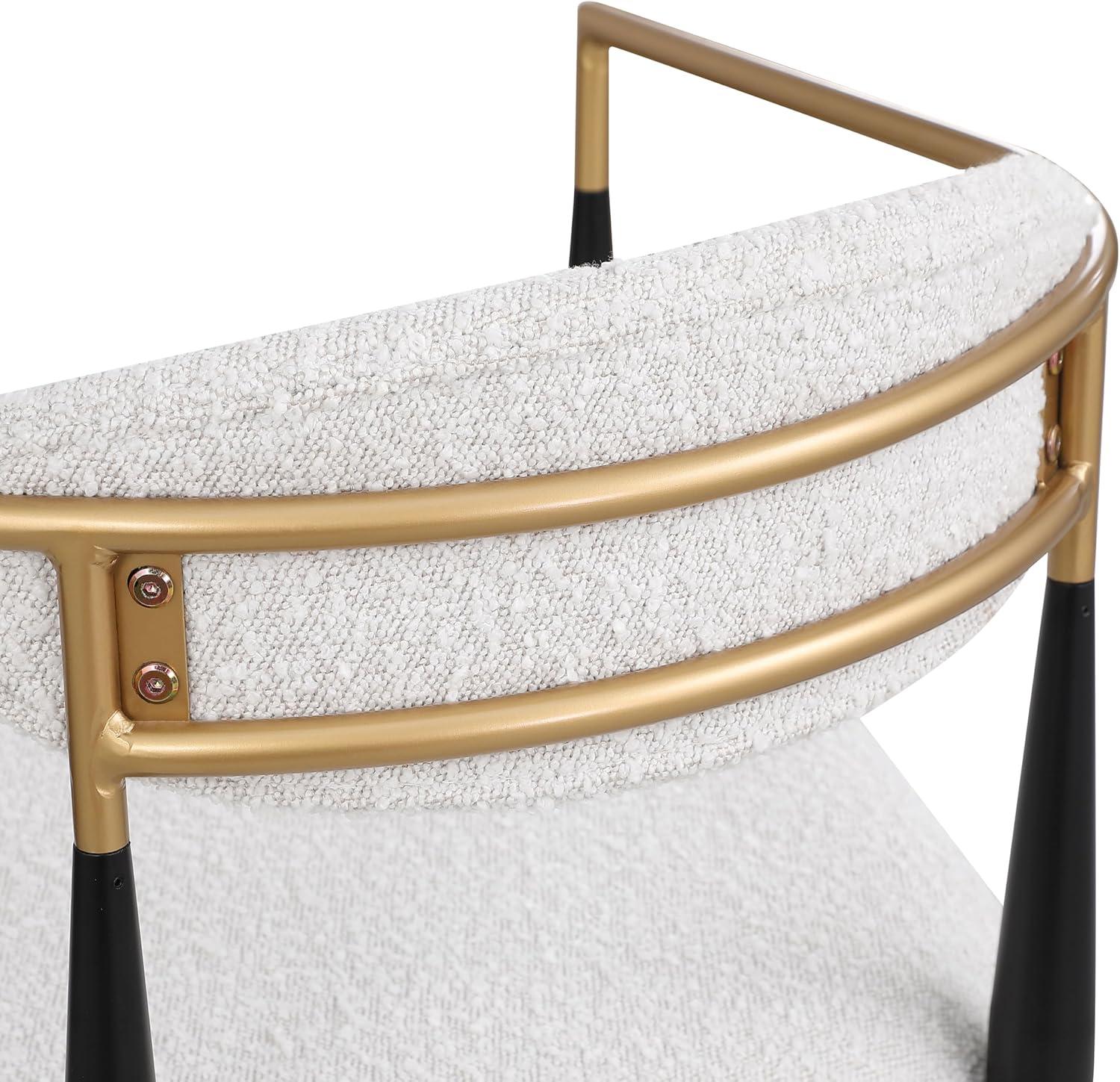 imageChristopher Knight Home Set of 2 Boucle Fabric Upholstered Counter Height Bar StoolsModern Kitchen Island Armchair FootrestMetal Frame Dining Room Accent Chair Soft Padded SeatBeigeBlackGold
