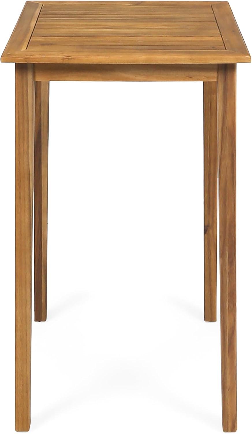 imageChristopher Knight Home Teresa Outdoor Minimalist Acacia Wood Square Bar Table Teak Finish
