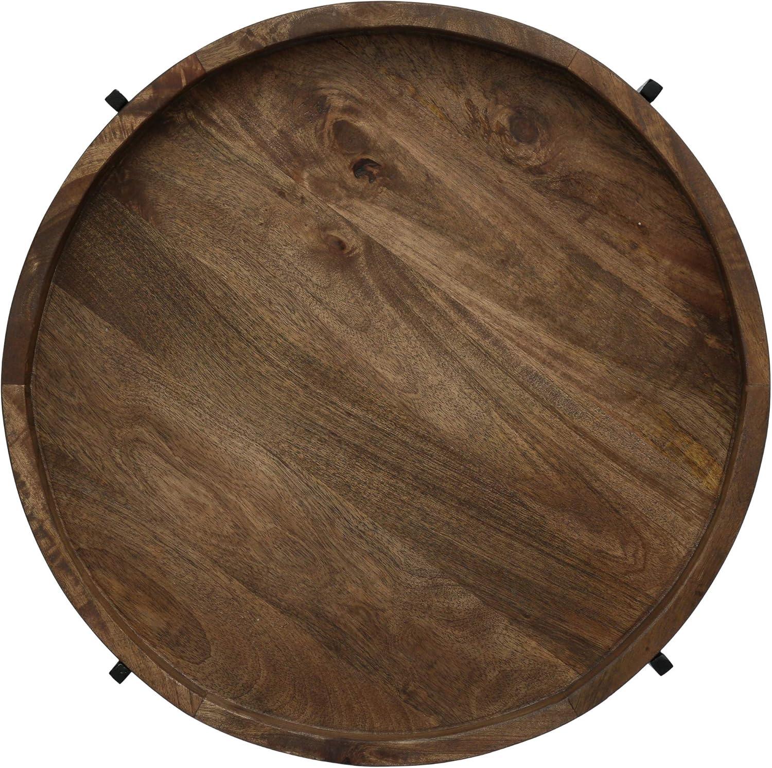 imageChristopher Knight Home Tift Handcrafted Folding Tray Top Table Mango Wood and Iron NaturalBlack