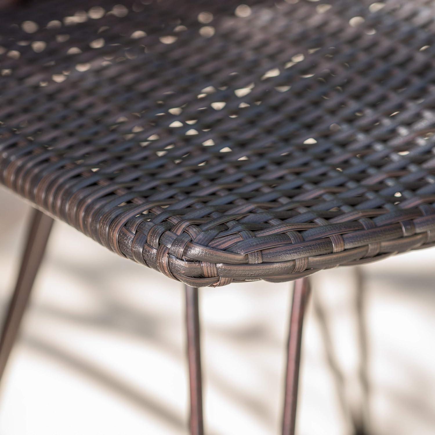 imageChristopher Knight Home Torrey Outdoor Wicker Barstools with Iron Frame 2Pcs Set Multibrown Black Copper