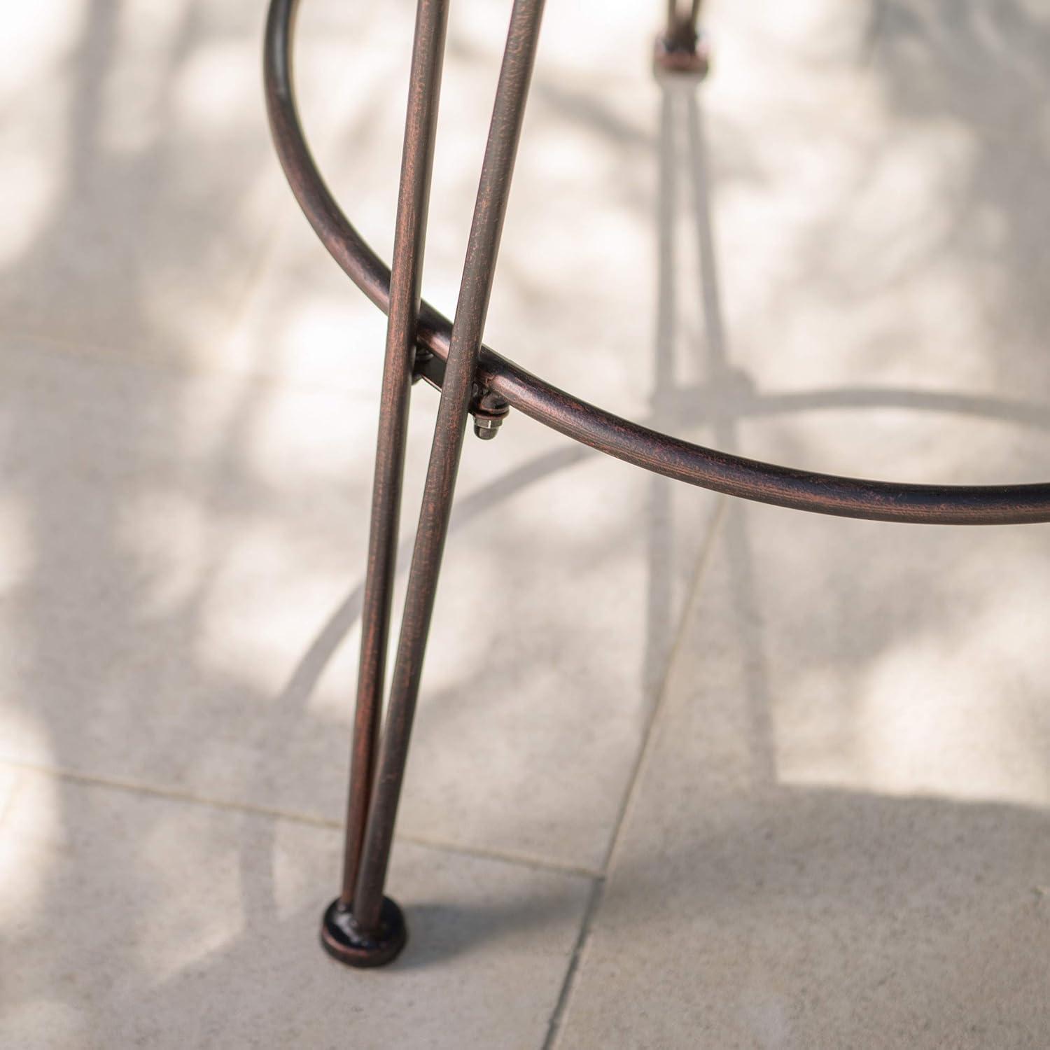 imageChristopher Knight Home Torrey Outdoor Wicker Barstools with Iron Frame 2Pcs Set Multibrown Black Copper