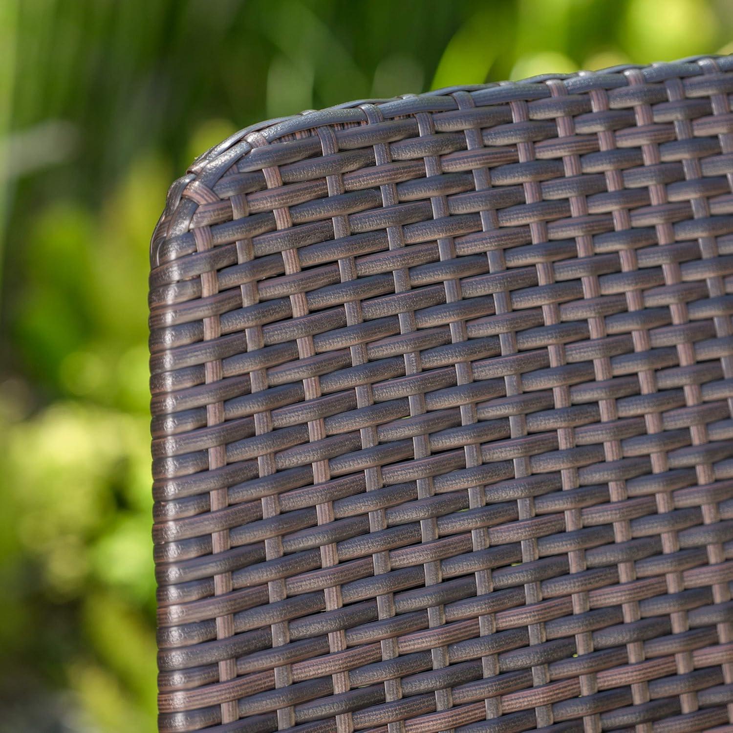 imageChristopher Knight Home Torrey Outdoor Wicker Barstools with Iron Frame 2Pcs Set Multibrown Black Copper