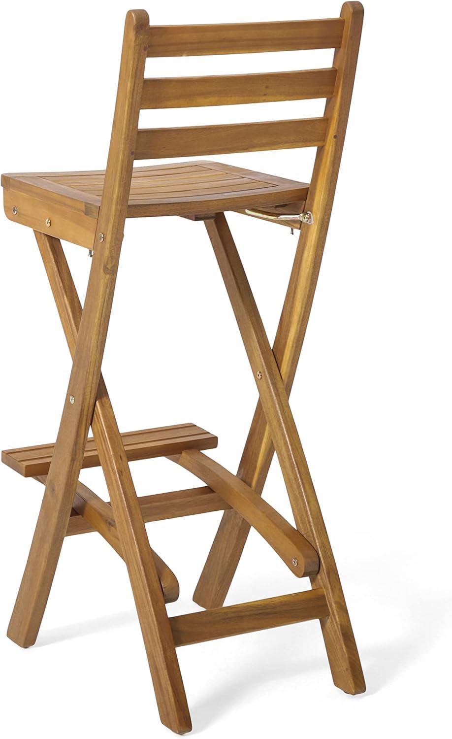 imageChristopher Knight Home Tundra Outdoor Foldable Wood Barstool Set 2Pcs Set NaturalBarstool Set