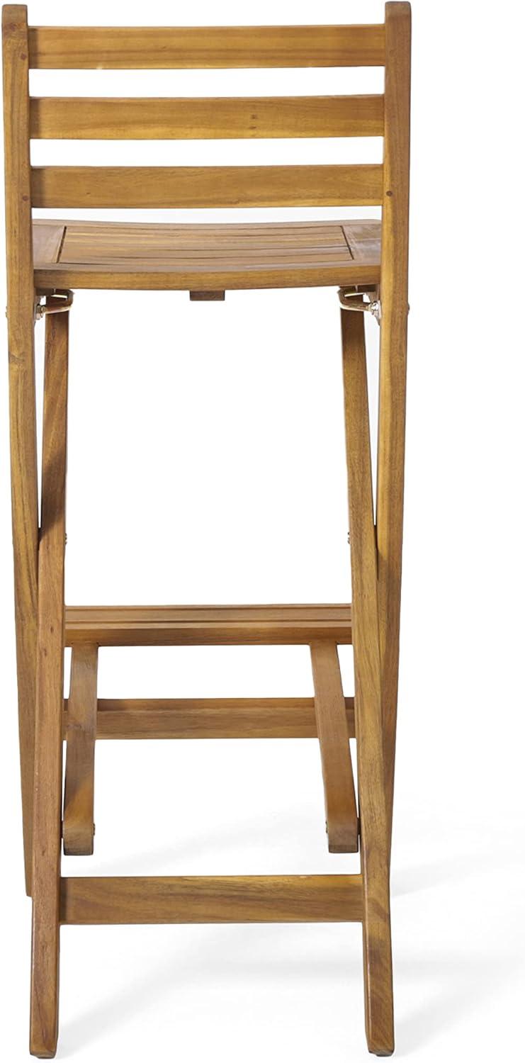 imageChristopher Knight Home Tundra Outdoor Foldable Wood Barstool Set 2Pcs Set NaturalBarstool Set