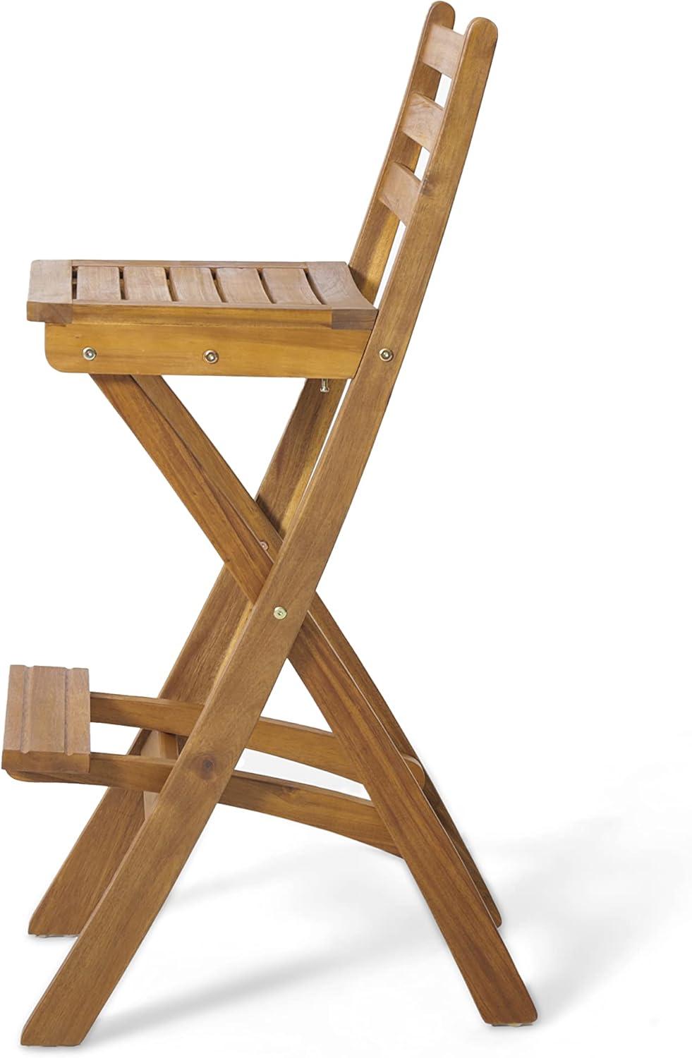 imageChristopher Knight Home Tundra Outdoor Foldable Wood Barstool Set 2Pcs Set NaturalBarstool Set