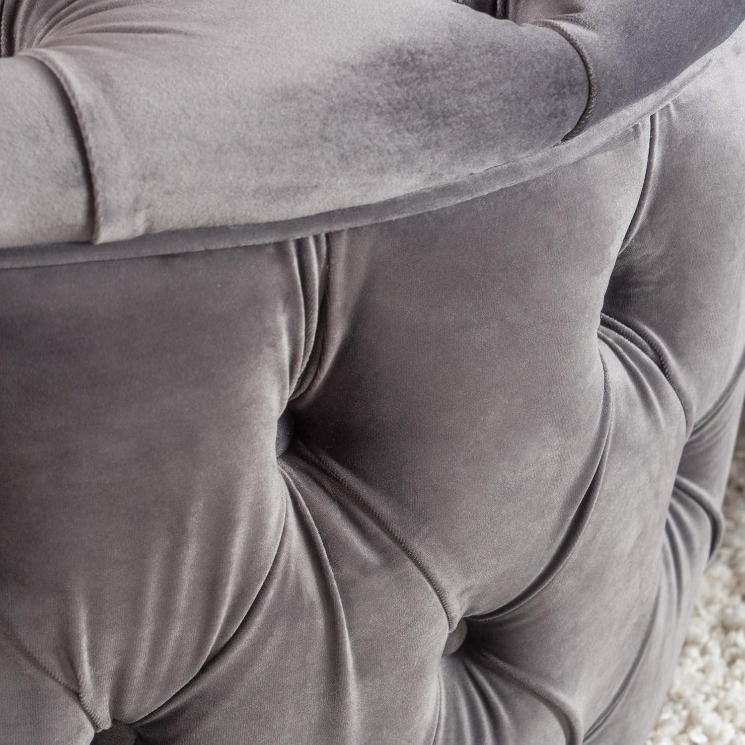 imageChristopher Knight Home Zelfa Velvet Ottoman Grey