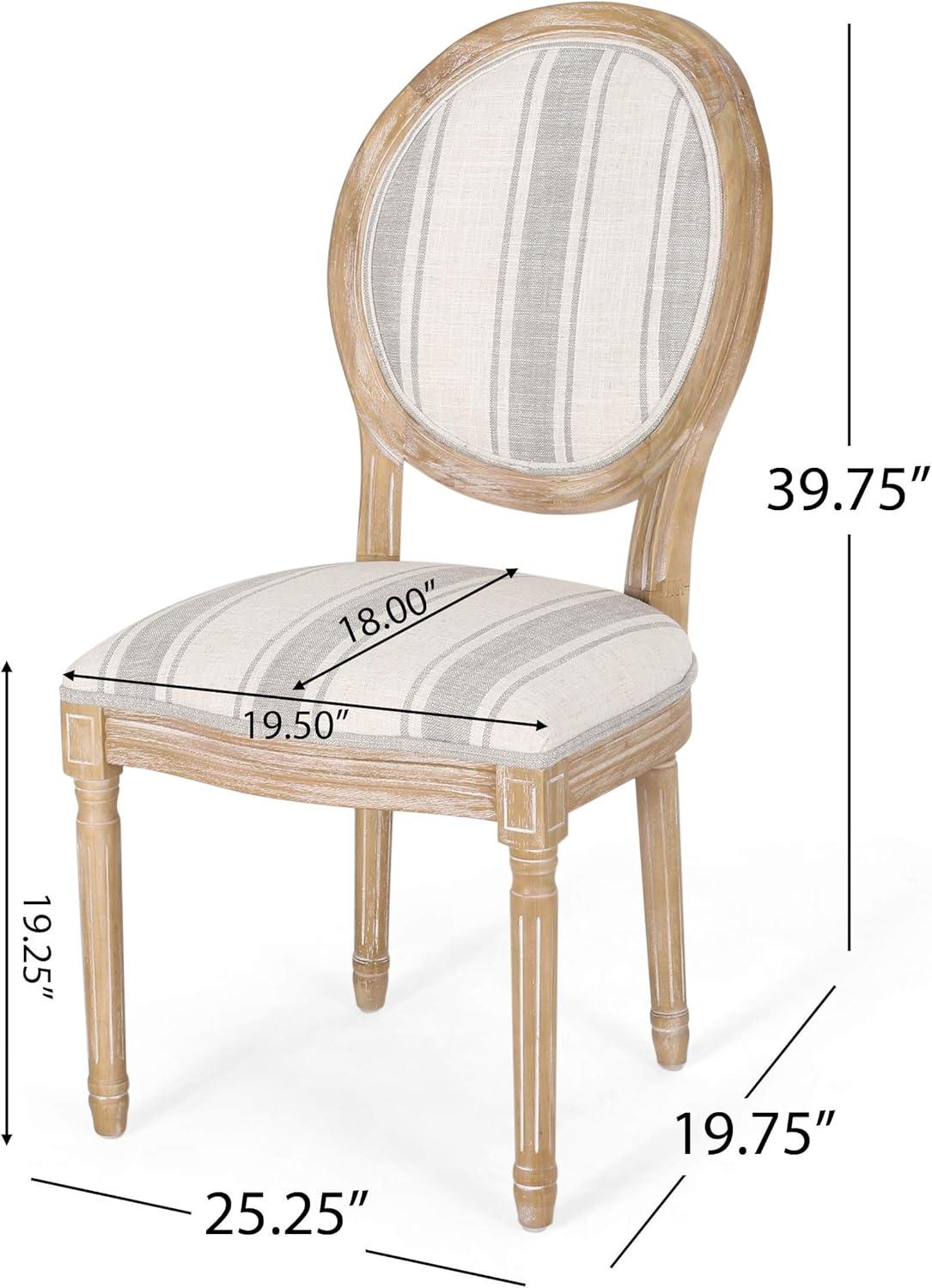 imageDored 5 Piece Dining Set Gray StripeWhite PrintNatural