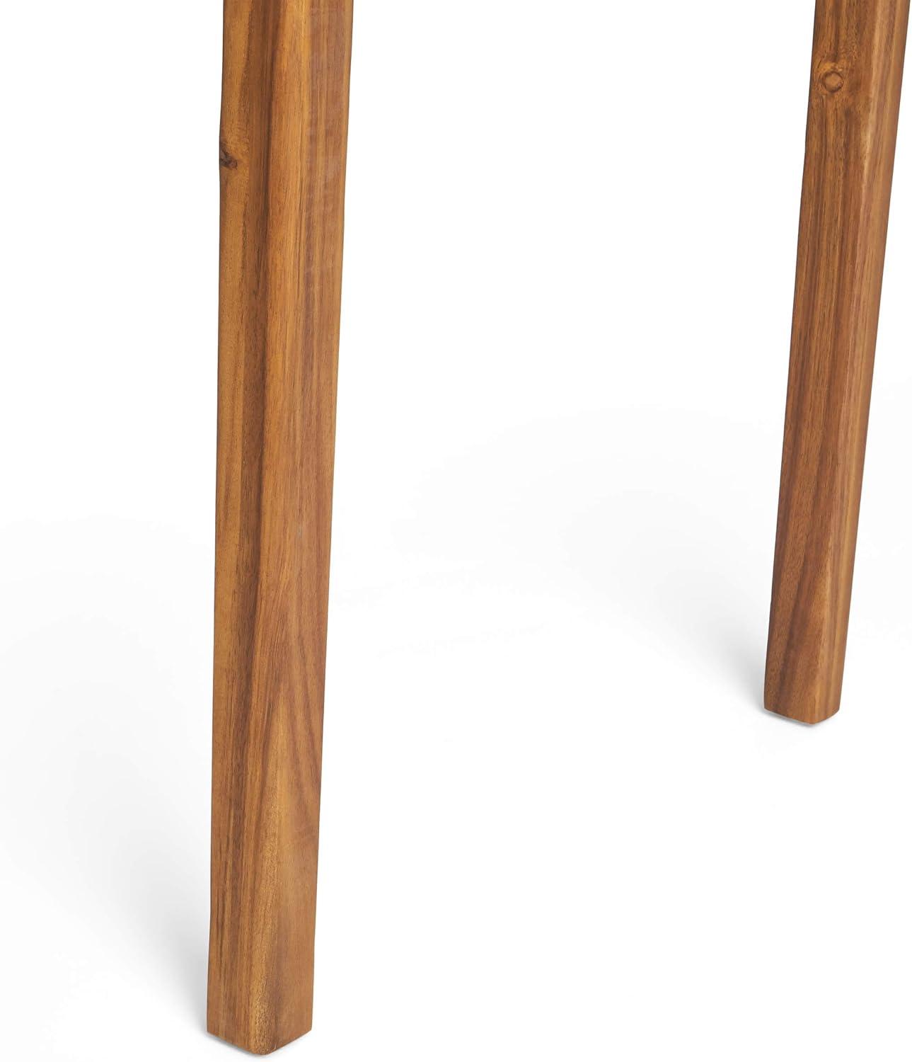 imagePolaris Outdoor Minimalist Acacia Wood Rectangle Bar Table Teak Finish