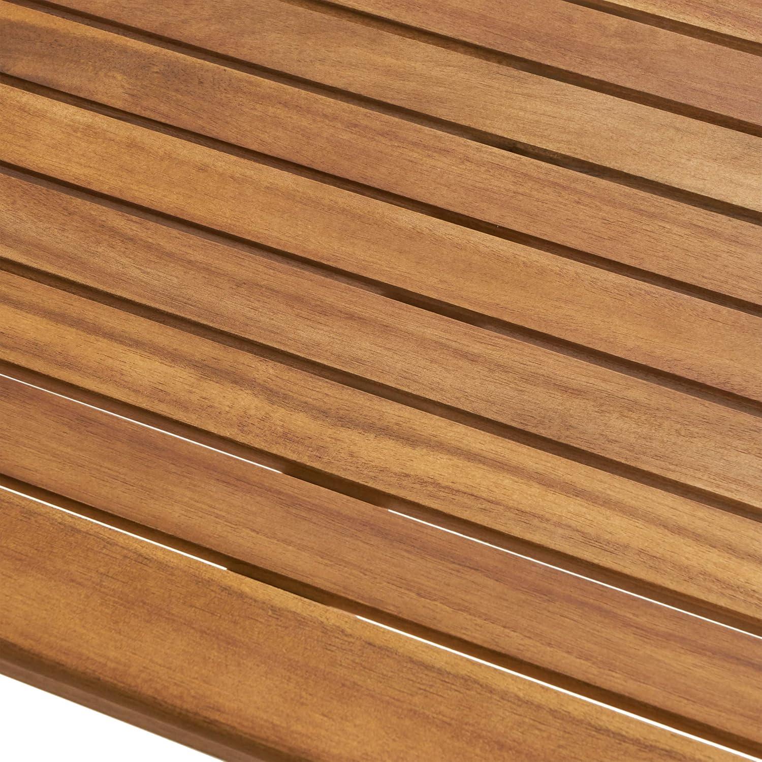 imagePolaris Outdoor Minimalist Acacia Wood Rectangle Bar Table Teak Finish