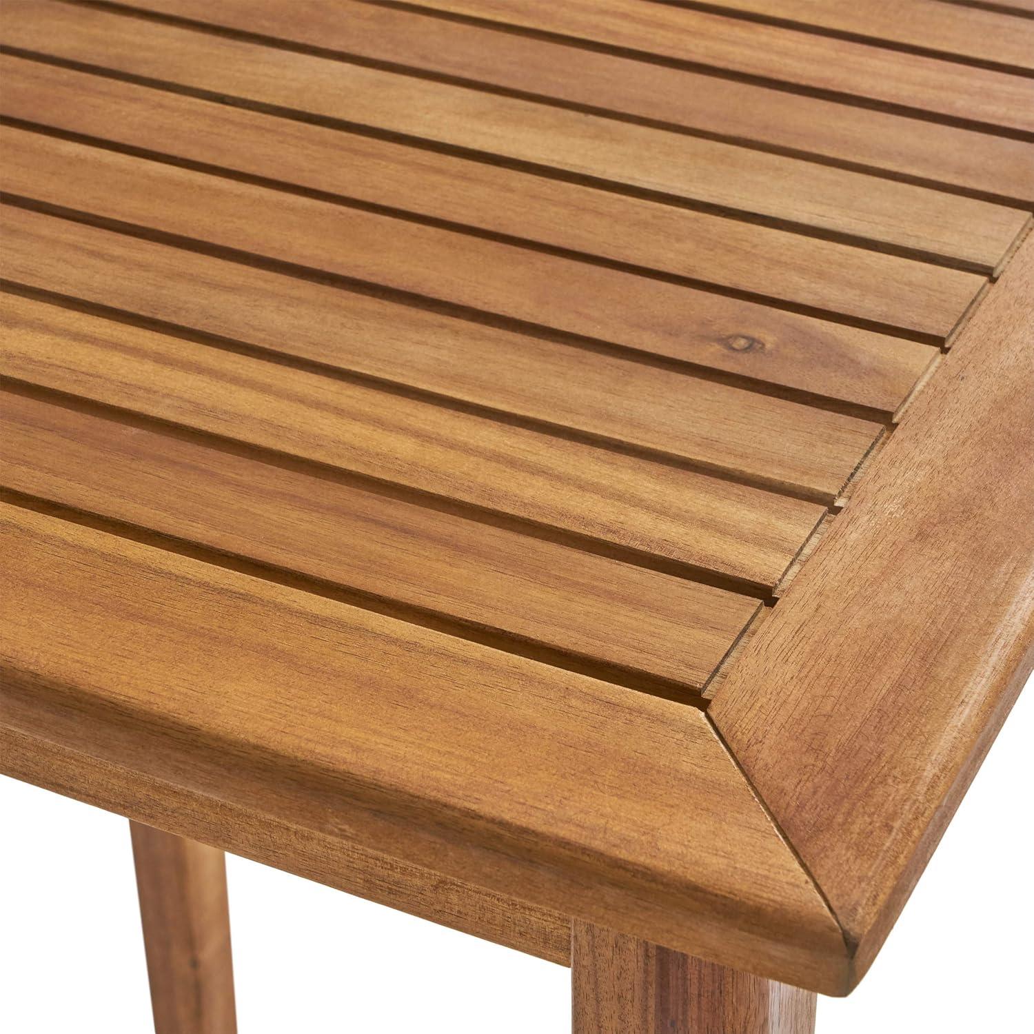 imagePolaris Outdoor Minimalist Acacia Wood Rectangle Bar Table Teak Finish