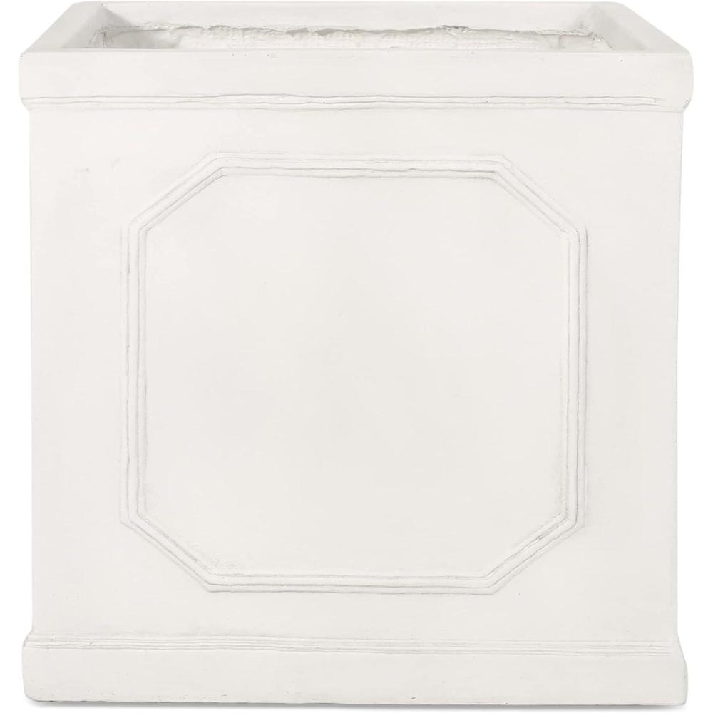 imageBurgos Outdoor Small Planter  Cast Stone  Antique WhiteLarge