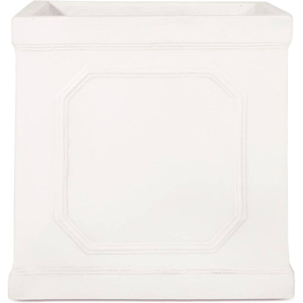 imageBurgos Outdoor Small Planter  Cast Stone  Antique WhiteMedium
