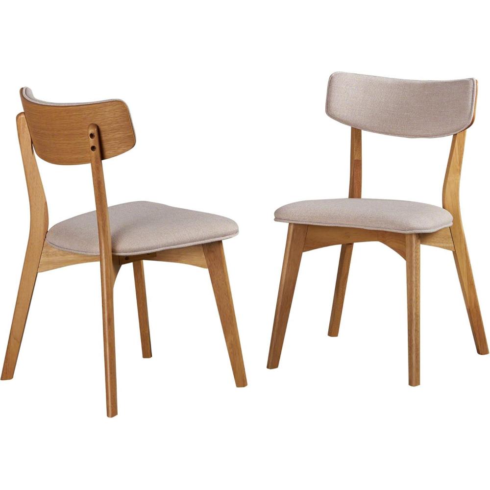 imageChristopher Knight Home Abrielle MidCentury Modern Dining Chairs with Rubberwood Frame 2Pcs Set Light Beige Natural WalnutLight Beige Natural Oak abrielle