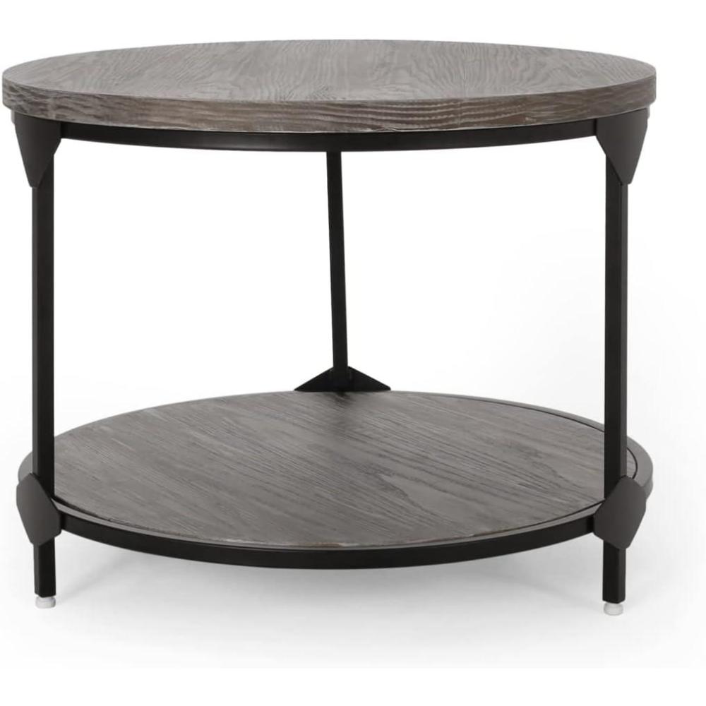 imageChristopher Knight Home Adeline Modern Industrial Round Coffee Table Gray and Black