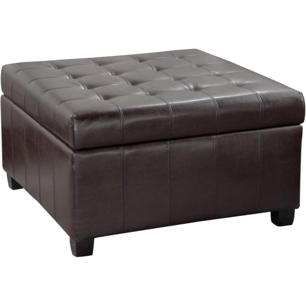 imageChristopher Knight Home Alexandria Bonded Leather Storage Ottoman Marbled Brown 31 x 31x 186