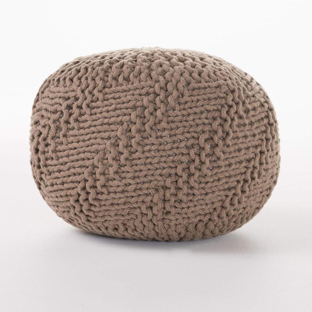 imageChristopher Knight Home Aria Outdoor Fabric Weave Pouf Light Brown