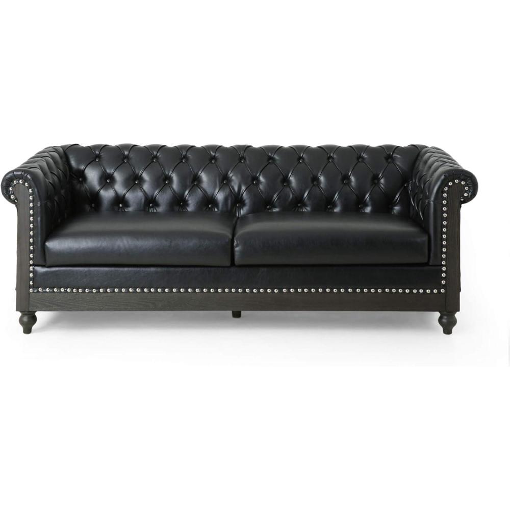 imageChristopher Knight Home Castalia Sofas Cognac Brown NaturalMidnight Black Dark Brown